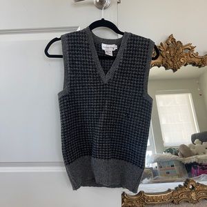 Vintage Courtney Rhodes Wool Houndstooth Sweater Vest